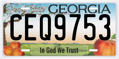 GA license plate CEQ9753