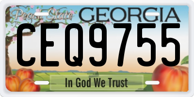 GA license plate CEQ9755