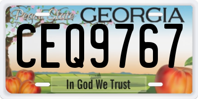 GA license plate CEQ9767