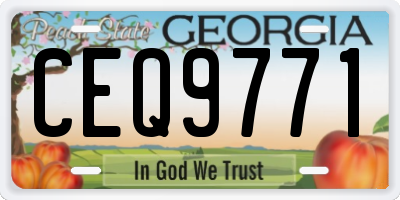 GA license plate CEQ9771