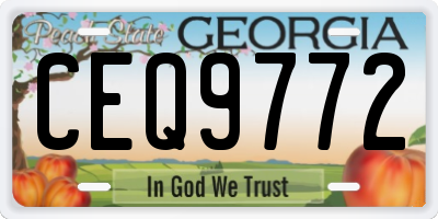 GA license plate CEQ9772