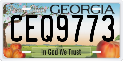GA license plate CEQ9773