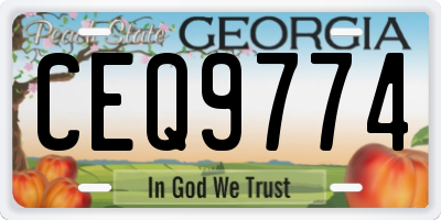 GA license plate CEQ9774