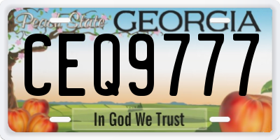 GA license plate CEQ9777