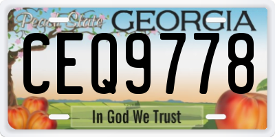 GA license plate CEQ9778