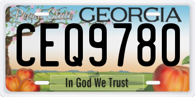 GA license plate CEQ9780
