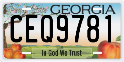 GA license plate CEQ9781