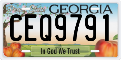 GA license plate CEQ9791