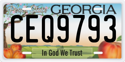 GA license plate CEQ9793