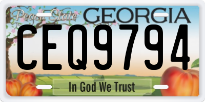 GA license plate CEQ9794