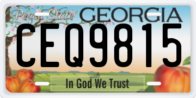 GA license plate CEQ9815