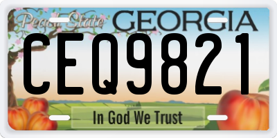 GA license plate CEQ9821