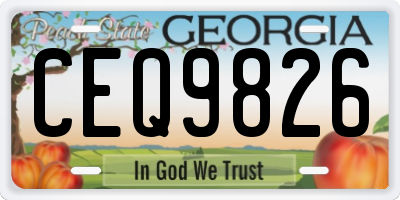 GA license plate CEQ9826