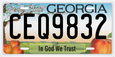 GA license plate CEQ9832