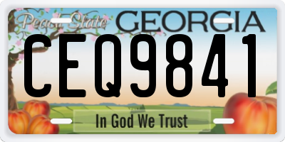 GA license plate CEQ9841