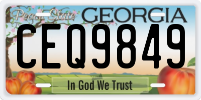 GA license plate CEQ9849