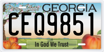 GA license plate CEQ9851