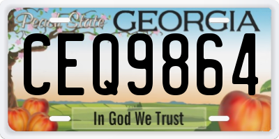 GA license plate CEQ9864
