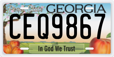 GA license plate CEQ9867