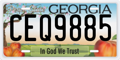 GA license plate CEQ9885