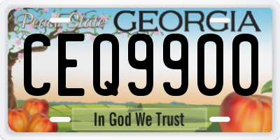 GA license plate CEQ9900