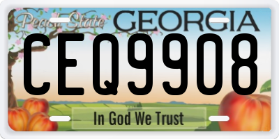 GA license plate CEQ9908