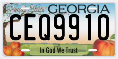 GA license plate CEQ9910