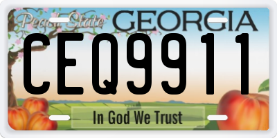 GA license plate CEQ9911