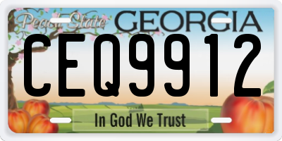 GA license plate CEQ9912