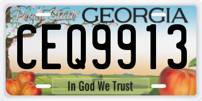GA license plate CEQ9913