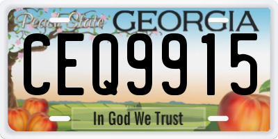 GA license plate CEQ9915