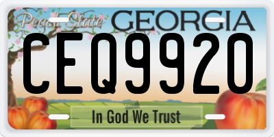 GA license plate CEQ9920