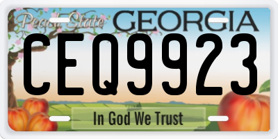 GA license plate CEQ9923