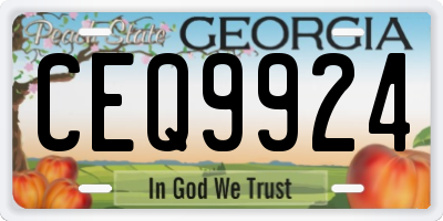 GA license plate CEQ9924
