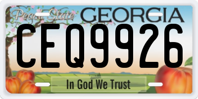 GA license plate CEQ9926