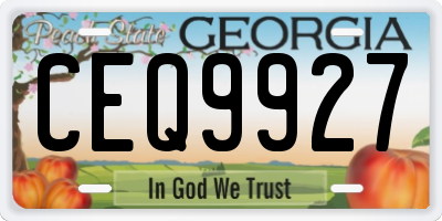 GA license plate CEQ9927