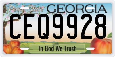 GA license plate CEQ9928