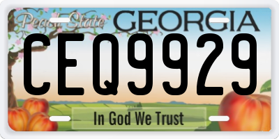 GA license plate CEQ9929