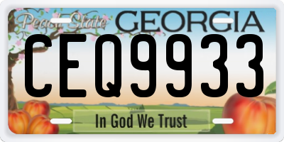 GA license plate CEQ9933