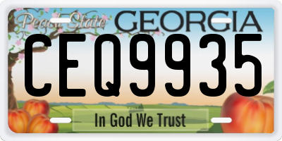 GA license plate CEQ9935