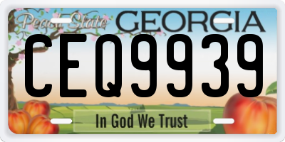 GA license plate CEQ9939