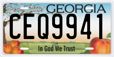 GA license plate CEQ9941