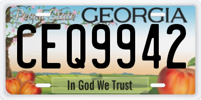 GA license plate CEQ9942
