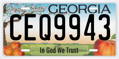 GA license plate CEQ9943
