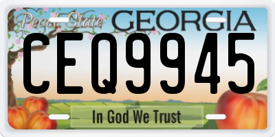 GA license plate CEQ9945