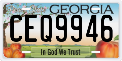 GA license plate CEQ9946