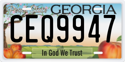 GA license plate CEQ9947