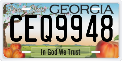 GA license plate CEQ9948