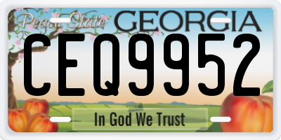 GA license plate CEQ9952