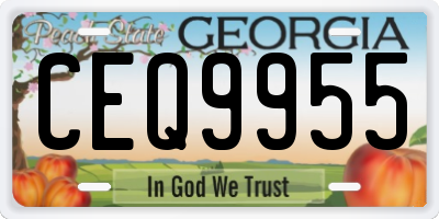 GA license plate CEQ9955